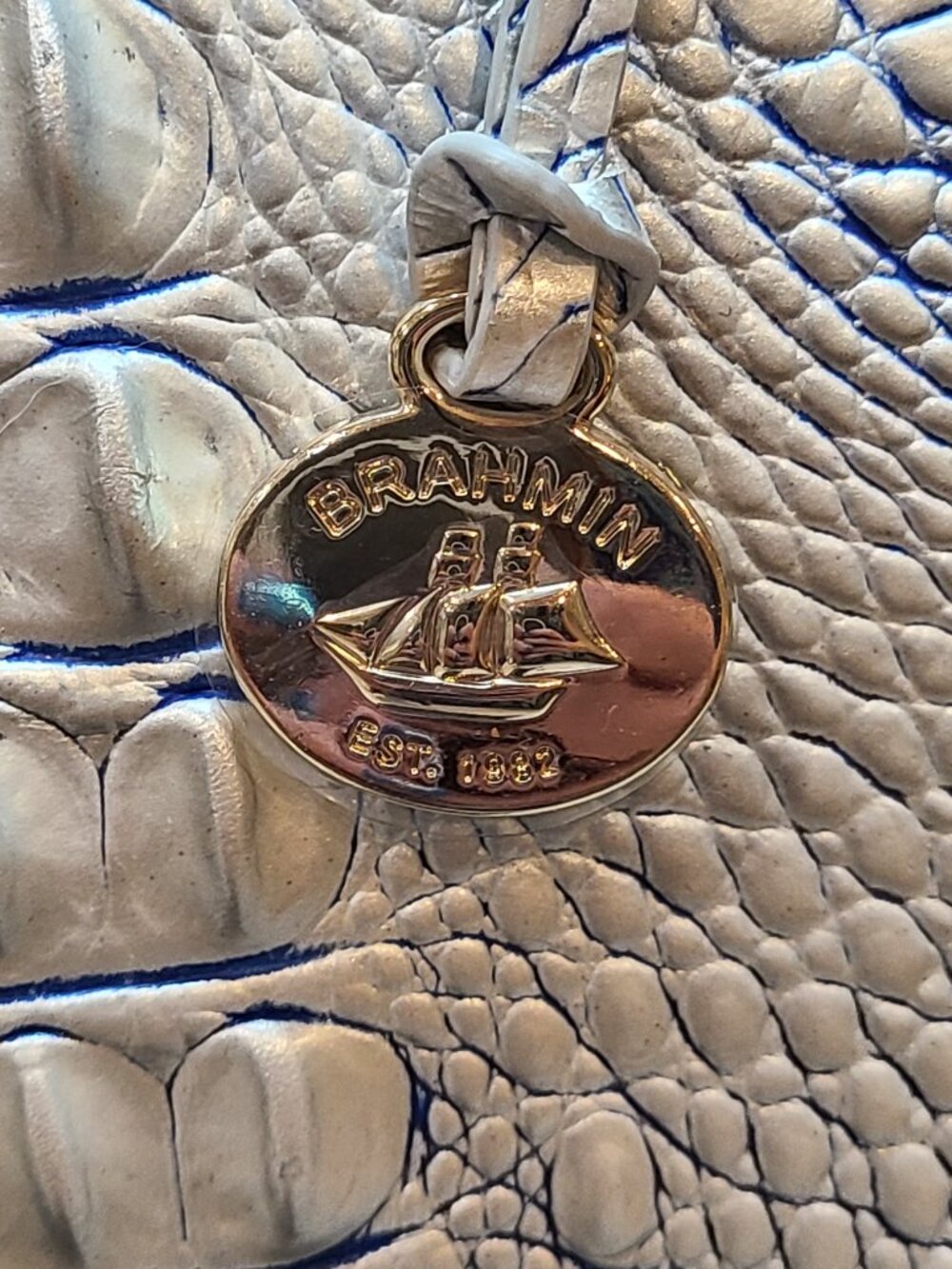 Brahmin NWT Large Duxbury Eggshell Melbourne Leather NWT - Picture 8 of 12